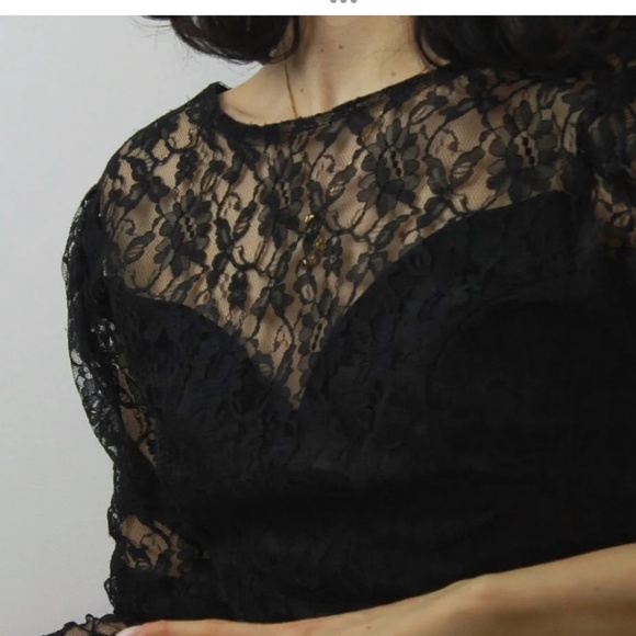 Revolve x Ronny Kobo Lace Blouse Dark Romantic Goth victorian Witchy Sz S - Picture 1 of 16